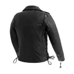 Popstar Women's Motorcycle Leather Jacket Women's Leather Jacket First Manufacturing Company