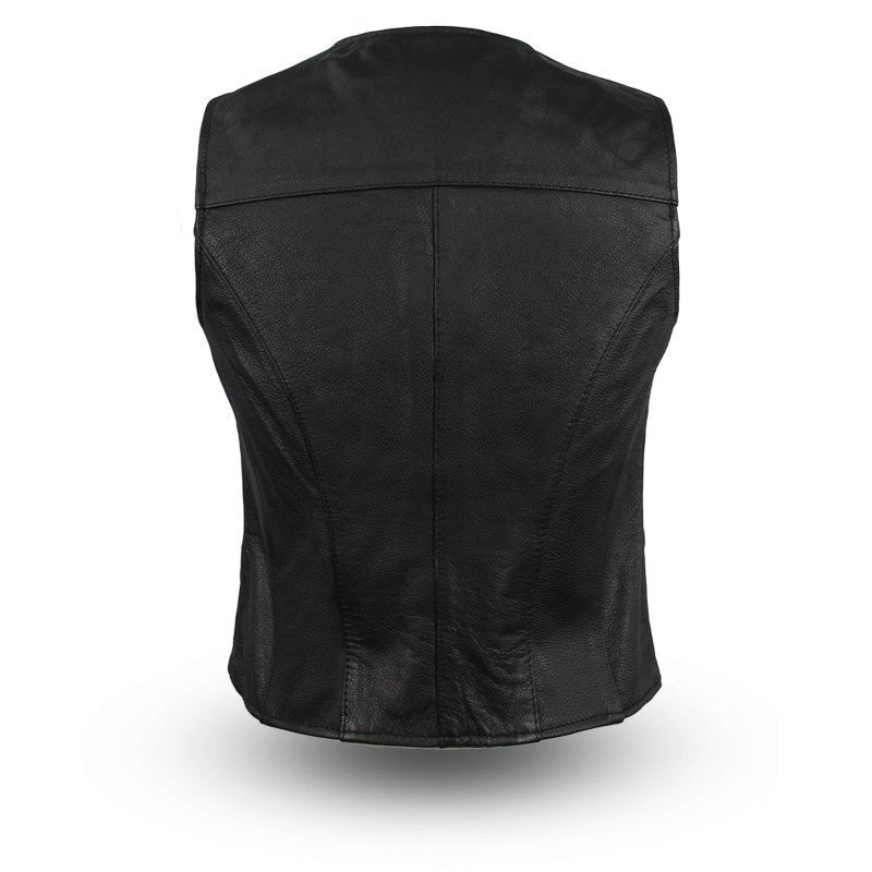 Sweet Sienna Women's Motorcycle Leather Vest Women's Leather Vest First Manufacturing Company
