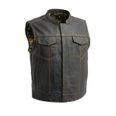 The Nomad Men's Motorcycle Leather Vest, Multiple Color Options
