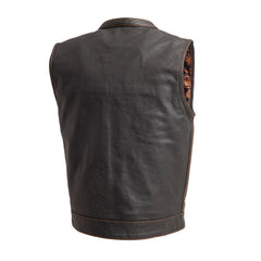 The Cut Men's Motorcycle Leather Vest, Multiple Color Options Men's Leather Vest First Manufacturing Company