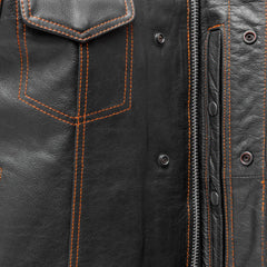 The Cut Men's Motorcycle Leather Vest, Multiple Color Options Men's Leather Vest First Manufacturing Company