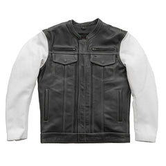 Vincent Men's Cafe Style Leather Jacket Men's Leather Jacket First Manufacturing Company