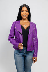 KindStyle Women's Vegan Faux Leather Jacket