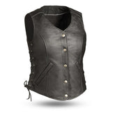 Storm Rebel Women's Motorcycle Leather Vest