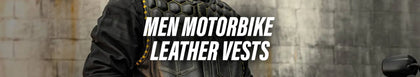 Men Motorbike Leather Vests