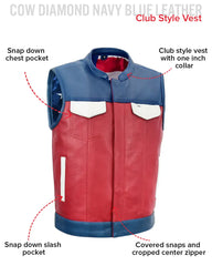 Caraxes Rebel Men's Motorcycle Leather Vest