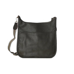 Faux Leather Large Messenger Bag