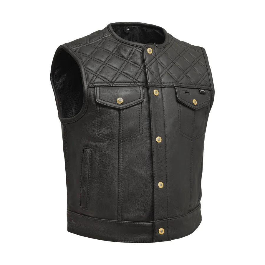 The Milan Cut Men's Motorcycle Leather Vest