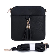 Faux Leather Mini Bag with Tassel