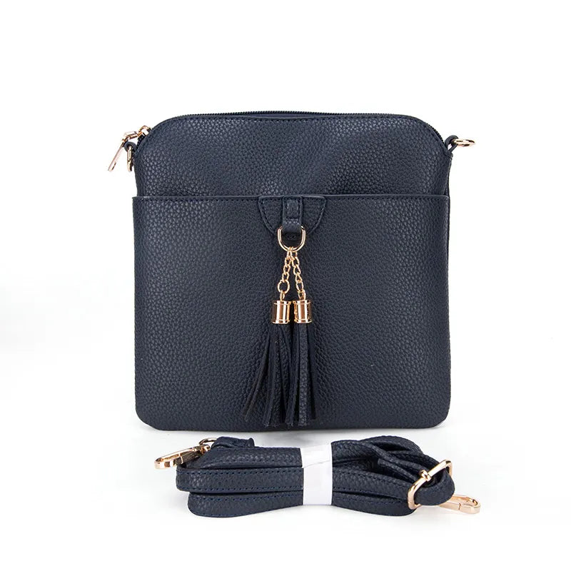 Faux Leather Mini Bag with Tassel