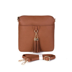 Faux Leather Mini Bag with Tassel