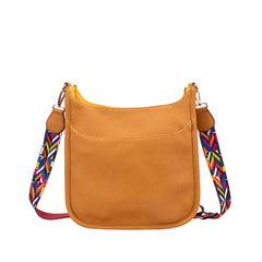 Faux Leather Large Messenger Bag