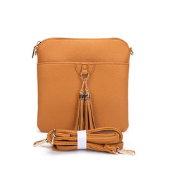 Faux Leather Mini Bag with Tassel