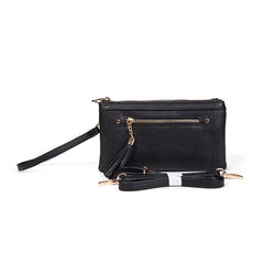 Faux leather pebbled middle clutch