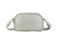 Faux Leather Double Zip Crossbody Bag