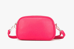 Faux Leather Double Zip Crossbody Bag