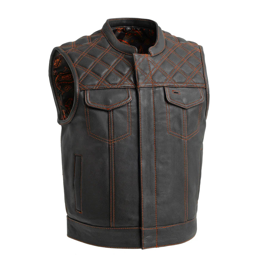 Noir Luxe Men's Club Style Leather Vest