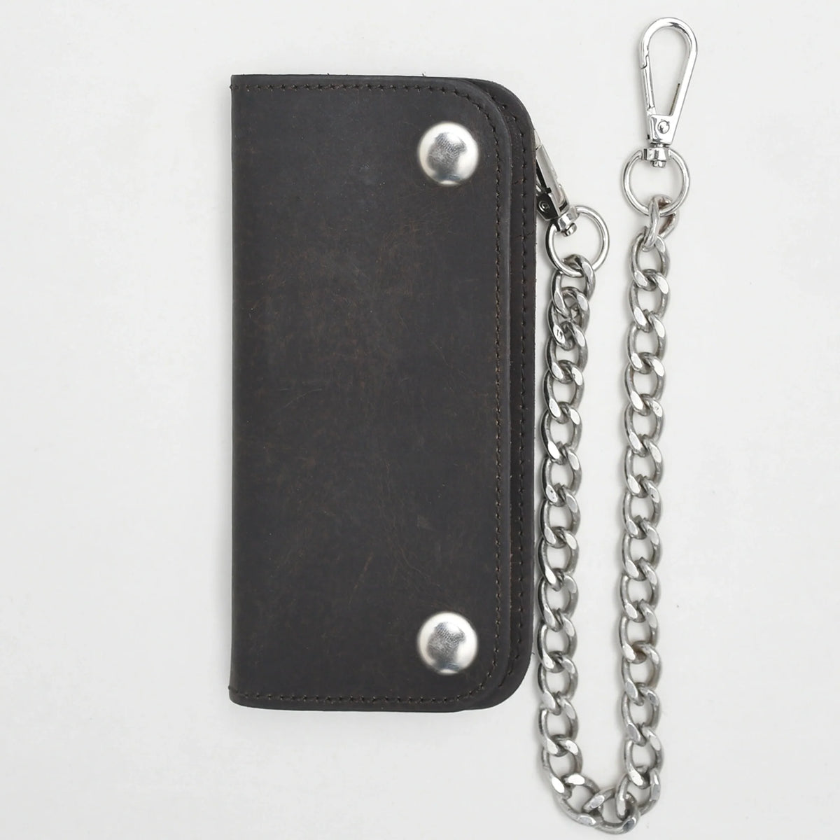 LARGE TRUCKER - Vegetable Tanned Leather Wallet Granite