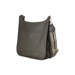 Faux Leather Large Messenger Bag