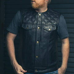 The Milan Cut Men's Motorcycle Leather Vest
