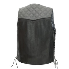 Skyline Shell Men's Western Style Leather Biker Vest