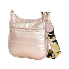 Faux Leather Large Messenger Bag