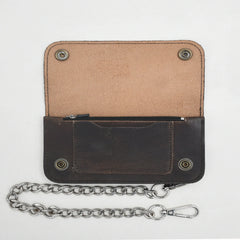 LARGE TRUCKER - Vegetable Tanned Leather Wallet Granite