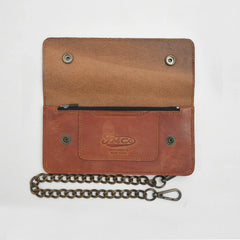 LARGE TRUCKER - Vegetable Tanned Leather Wallet Coffee