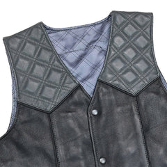 Skyline Shell Men's Western Style Leather Biker Vest