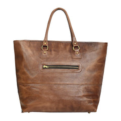 Fifth Avenue Leather Tote Bag Camel