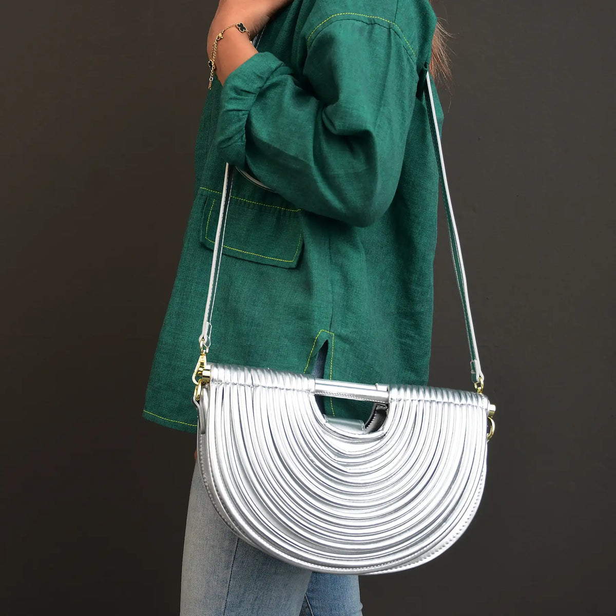 FierceFold Ladies Fashion Clutch Bag Silver