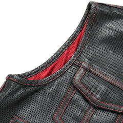 Hudson Rebel Men's Perforated Motorcycle Leather Vest