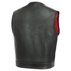 Hudson Rebel Men's Perforated Motorcycle Leather Vest
