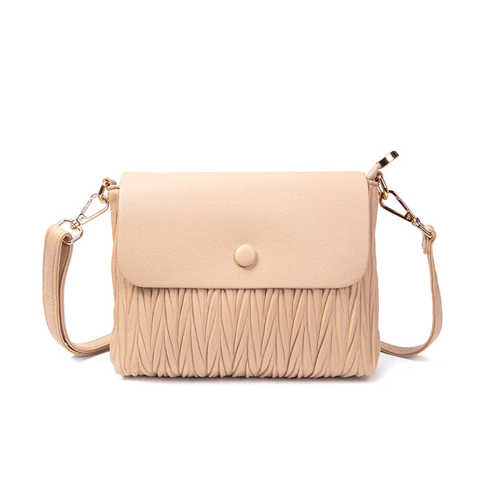 Faux Leather Crinkle Shoulder Bag