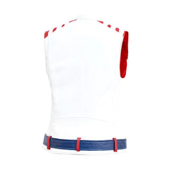Meleys American Flag Women's Motorcycle Leather Vest