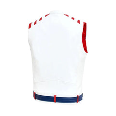 Sunfyre American Flag Men's Leather Motorcycle Vest