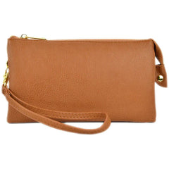 Faux Leather Middle Clutch Plain