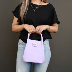 Slate Snap Purple Faux Leather Ladies Fashion Clutch Bag