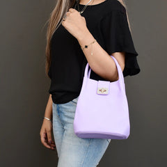 Slate Snap Purple Faux Leather Ladies Fashion Clutch Bag