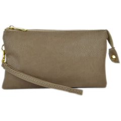 Faux Leather Middle Clutch Plain