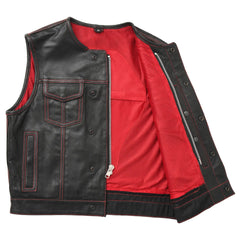 Hudson Rebel Men's Perforated Motorcycle Leather Vest