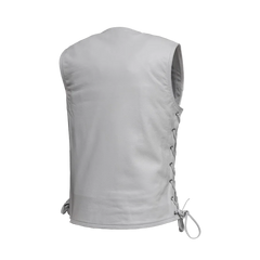 Fierce Fuel Women's Motorcycle Leather Vest - White
