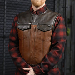 Drift Pulse Rider Men's Motorcycle Leather Vest