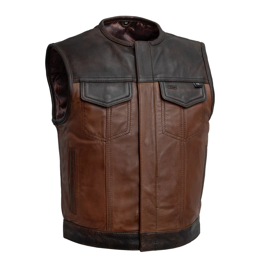 Drift Pulse Rider Men's Motorcycle Leather Vest – Leather New York