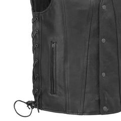 Hawkly Men's Motorcycle Leather Vest
