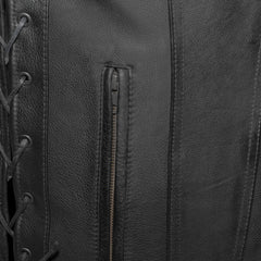 Hawkly Men's Motorcycle Leather Vest