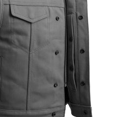 Ironbound Men's Motorcycle Canvas Vest Grey