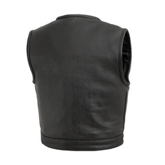 Nocturne Men's Platinum Leather Motorcycle Vest