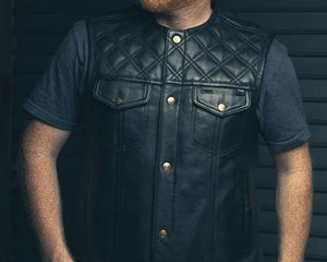 Men Motorbike Leather Vests