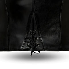 Ladies Classic Western Style Leather Biker Vest